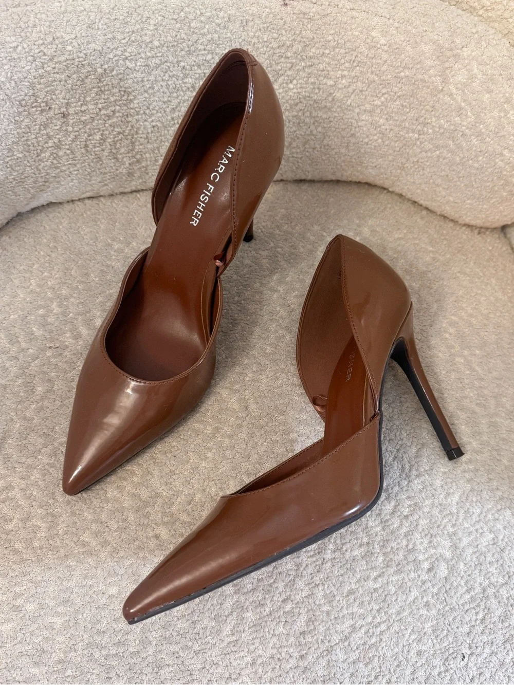 Marc Fisher Meryl Pointed Toe Stiletto Dress Classic Brown Pump Heels size 8.5